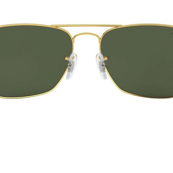 Ray-Ban Caravan Green Lenses Gold Frame Unisex Sunglasses RB3136 001-58 - Picture 7 of 10